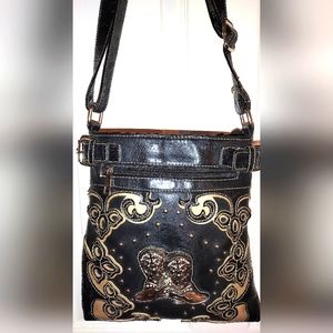 Western Style Black Concel Carry purse#
